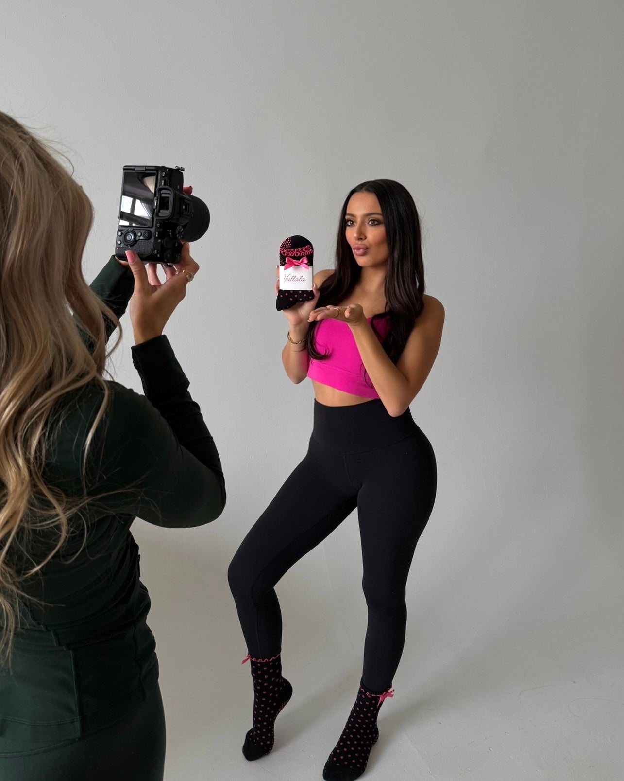 Midnight Polka Grip Sock