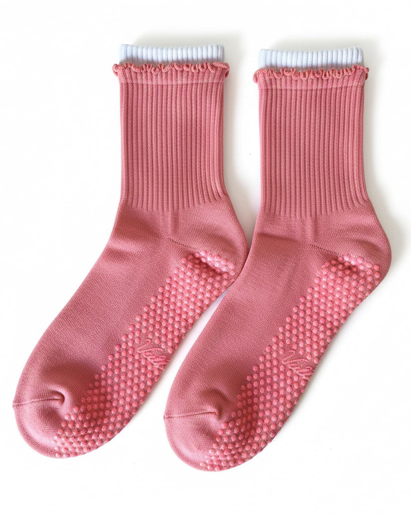The Double Layered Grip Sock – Guava