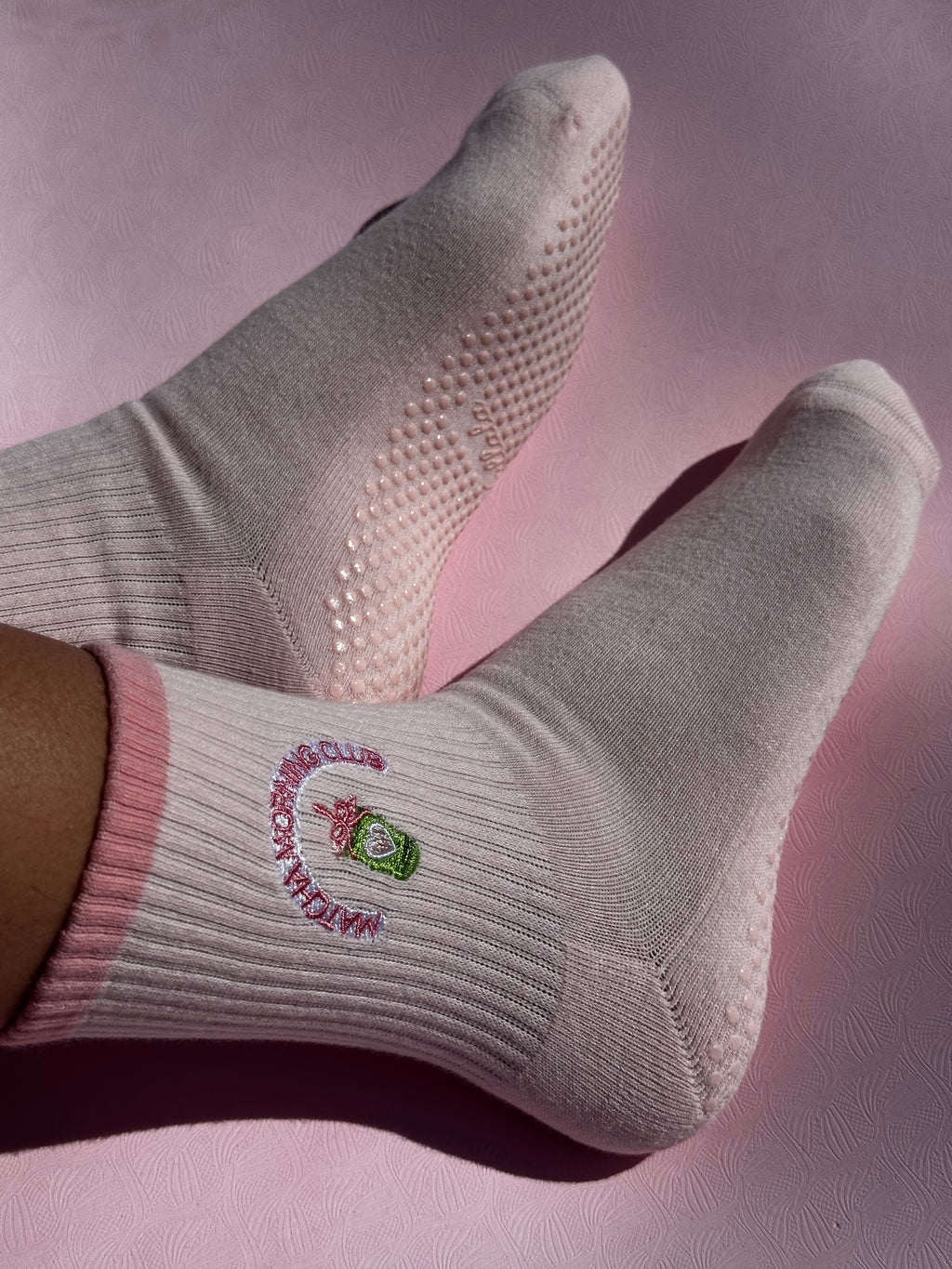 Matcha Morning Club Grip Sock