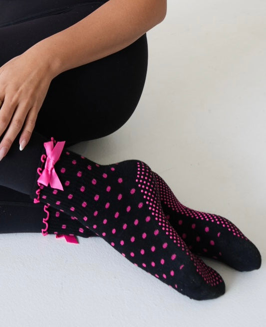 Midnight Polka Grip Sock