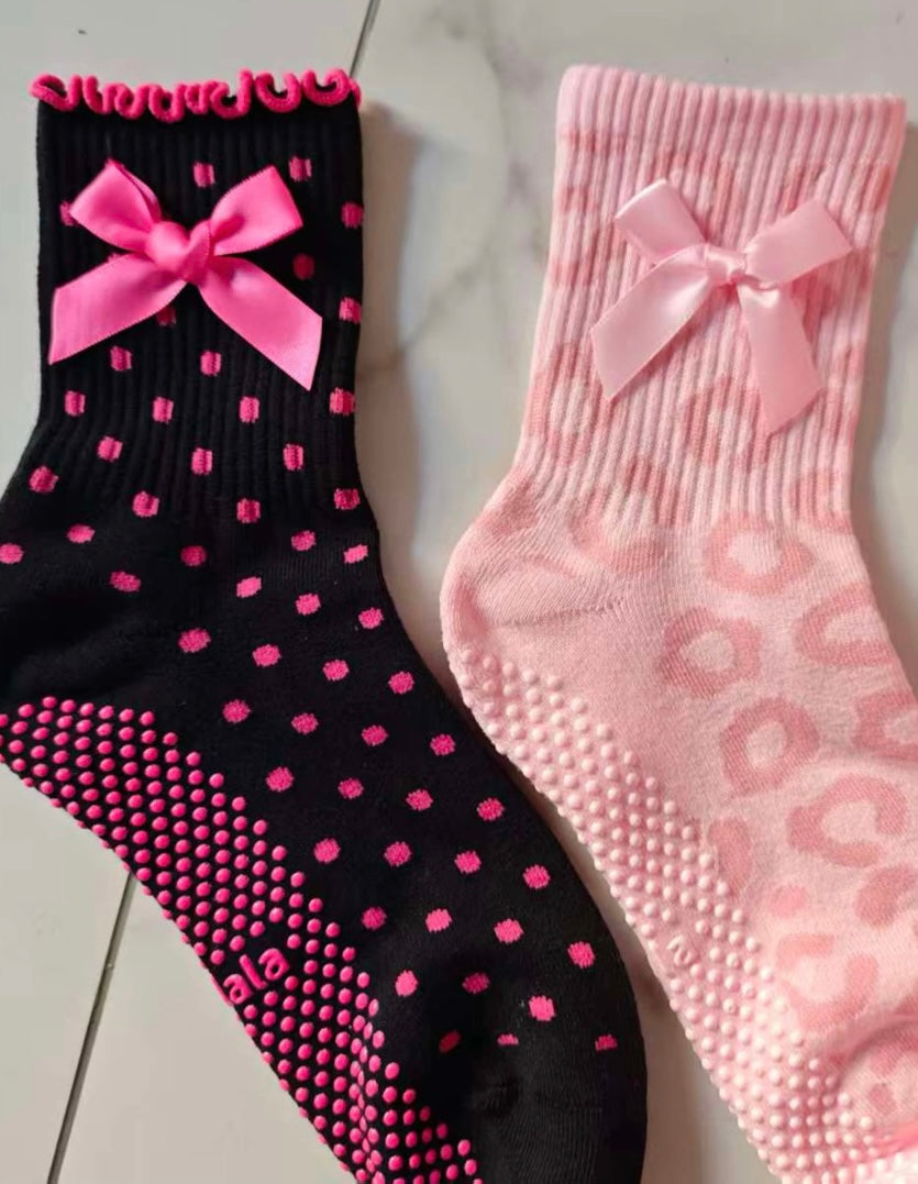 Midnight Polka Grip Sock