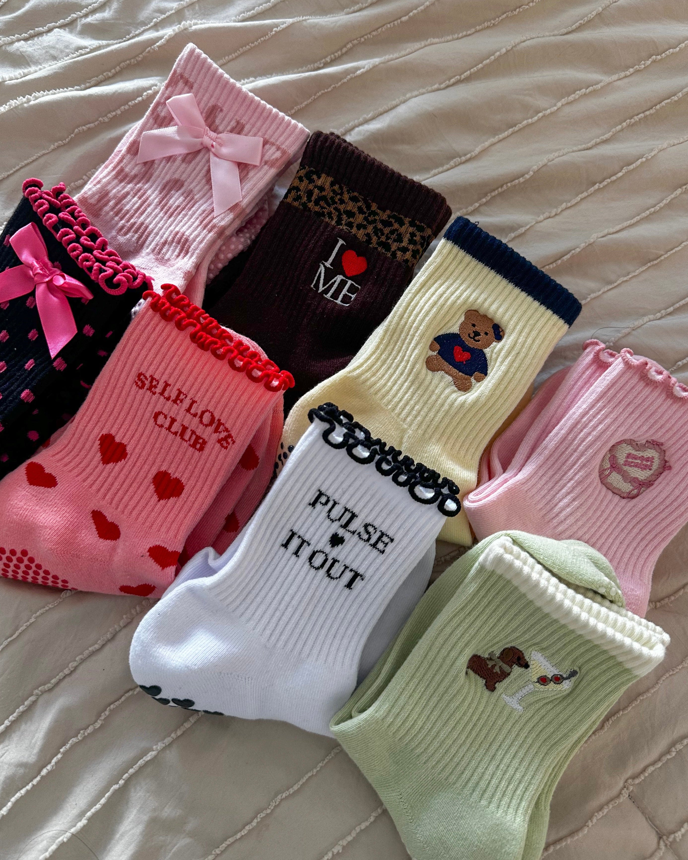 Midnight Polka Grip Sock